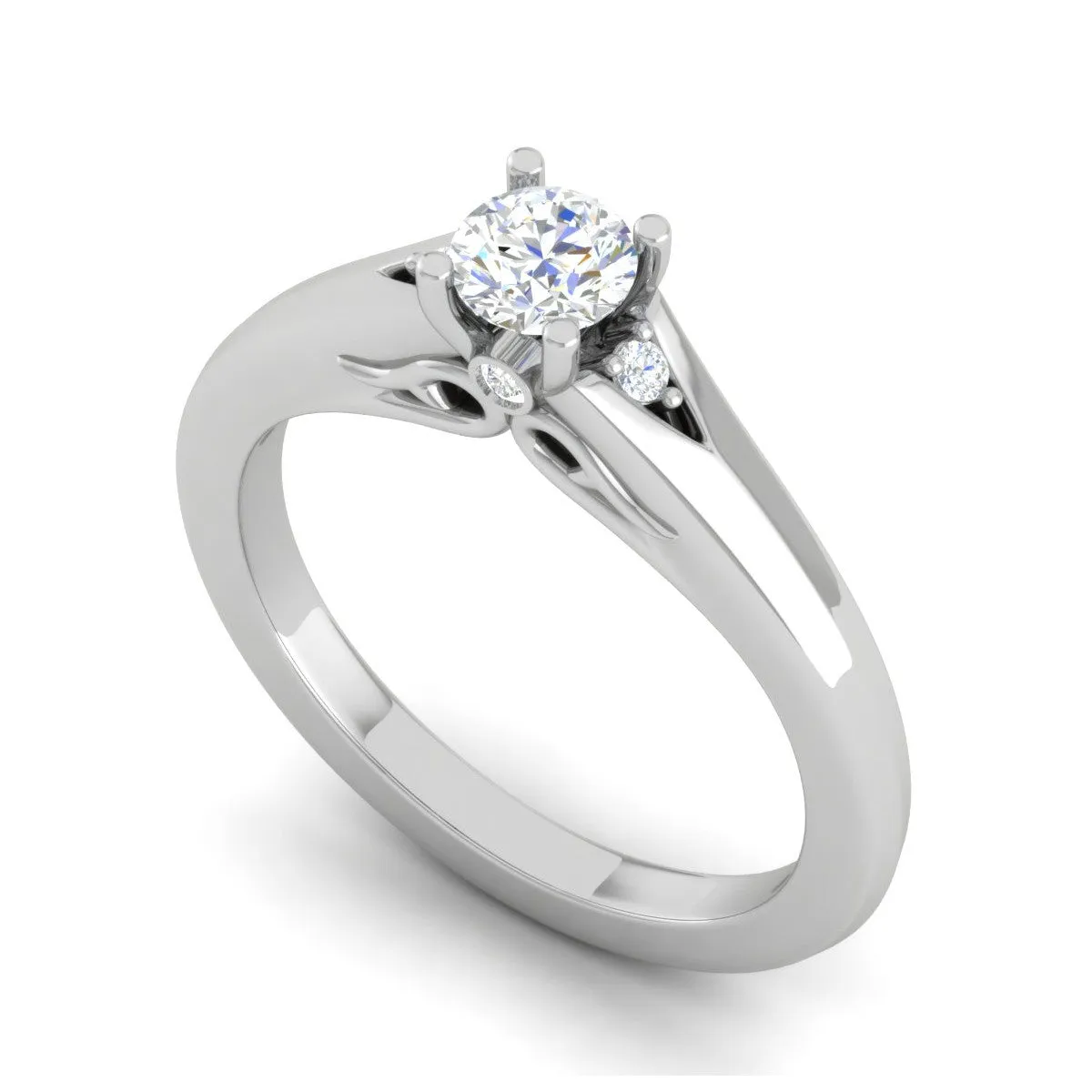 0.20 cts Solitaire Diamond Platinum Ring for Women JL PT RV RD 121
