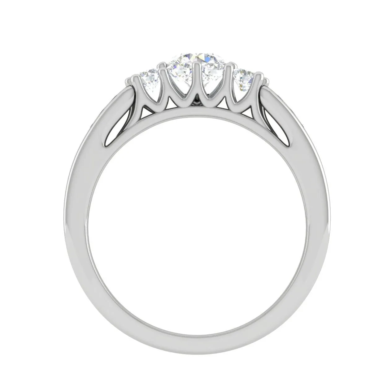 0.25 cts Solitaire Diamond Split Shank Platinum Ring JL PT RV RD 159