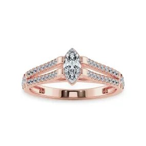 0.30cts. Marquise Cut Solitaire Diamond Split Shank 18K Rose Gold Ring JL AU 1184R