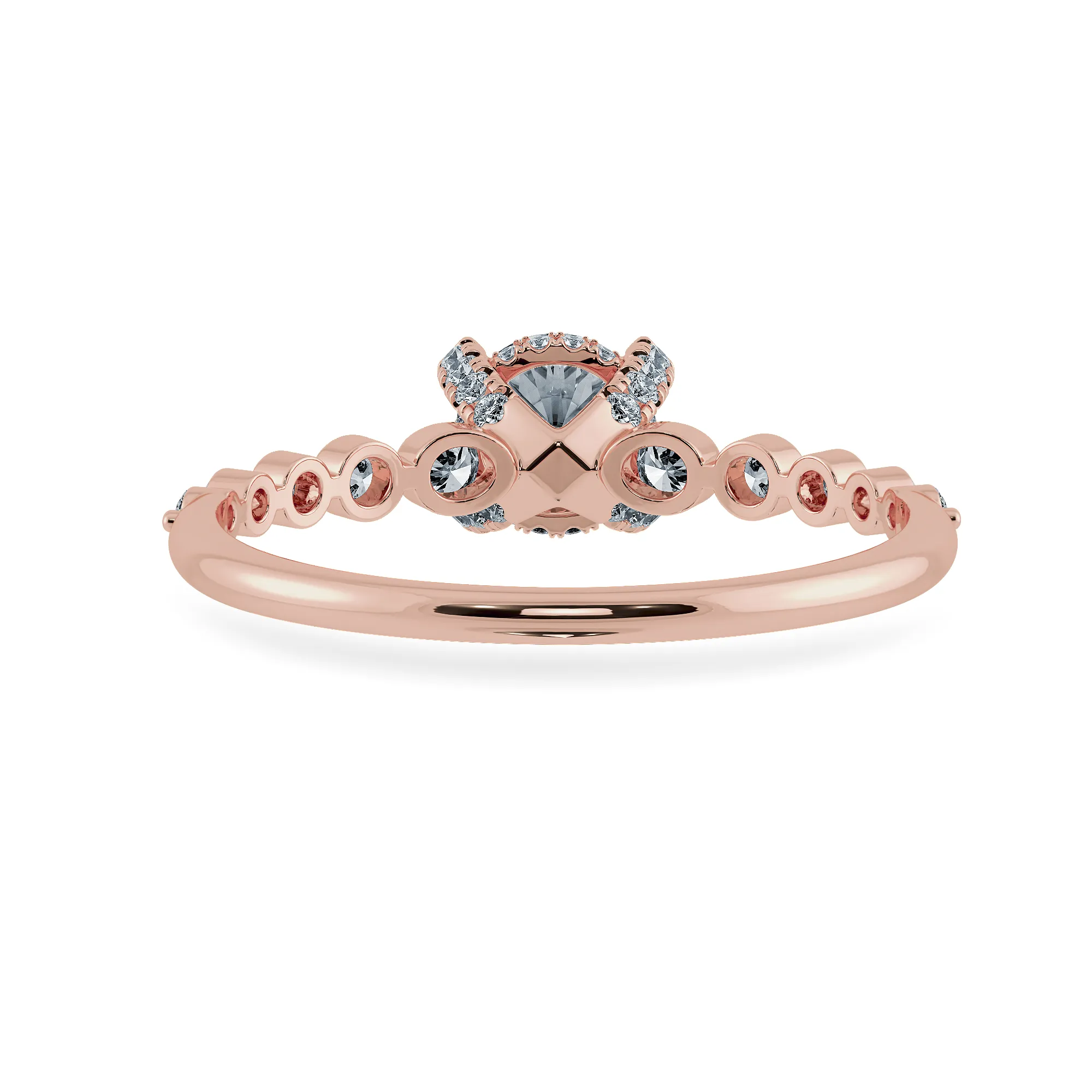0.30cts. Solitaire Diamond Accents 18K Rose Gold Ring JL AU 1202R