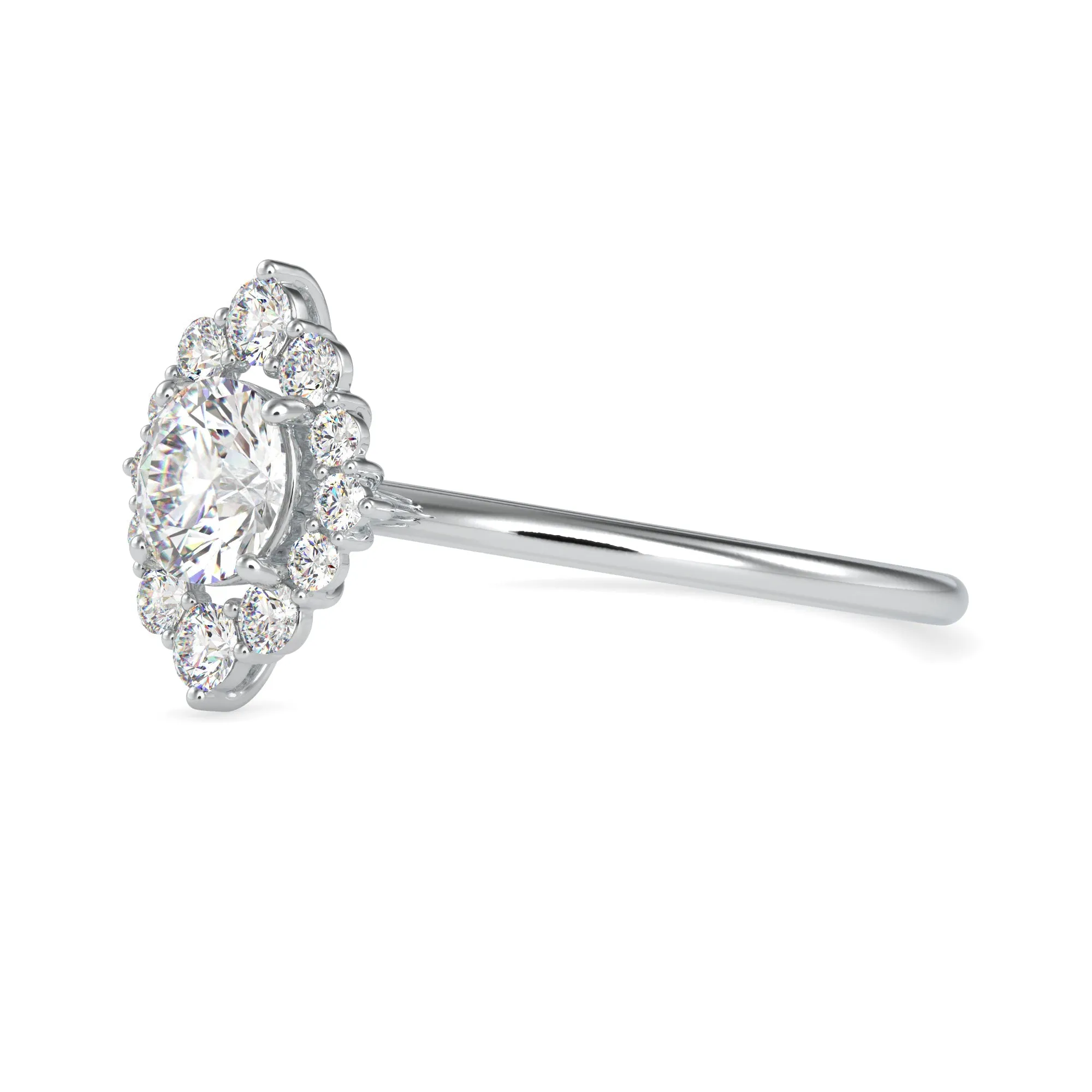 0.30cts. Solitaire Platinum Diamond Halo Engagement Ring JL PT 0662-A