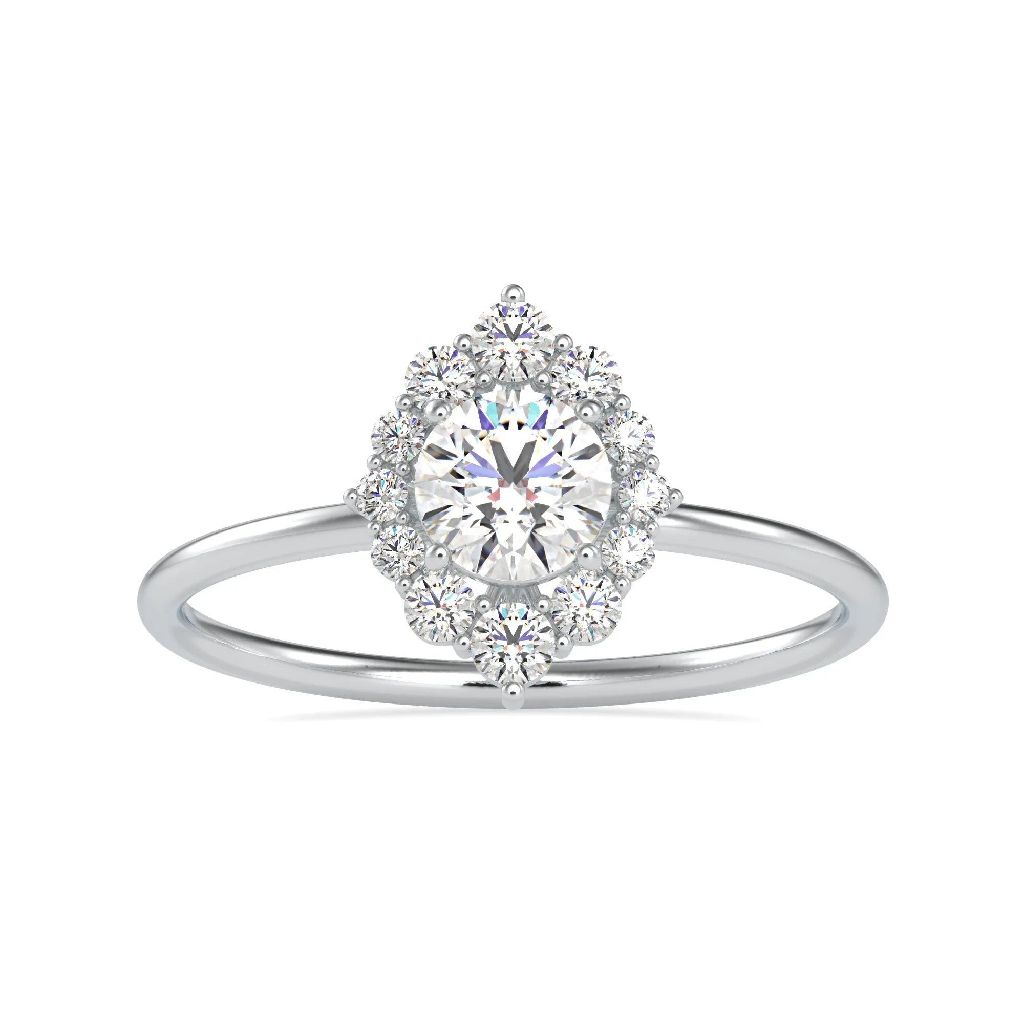 0.30cts. Solitaire Platinum Diamond Halo Engagement Ring JL PT 0662-A