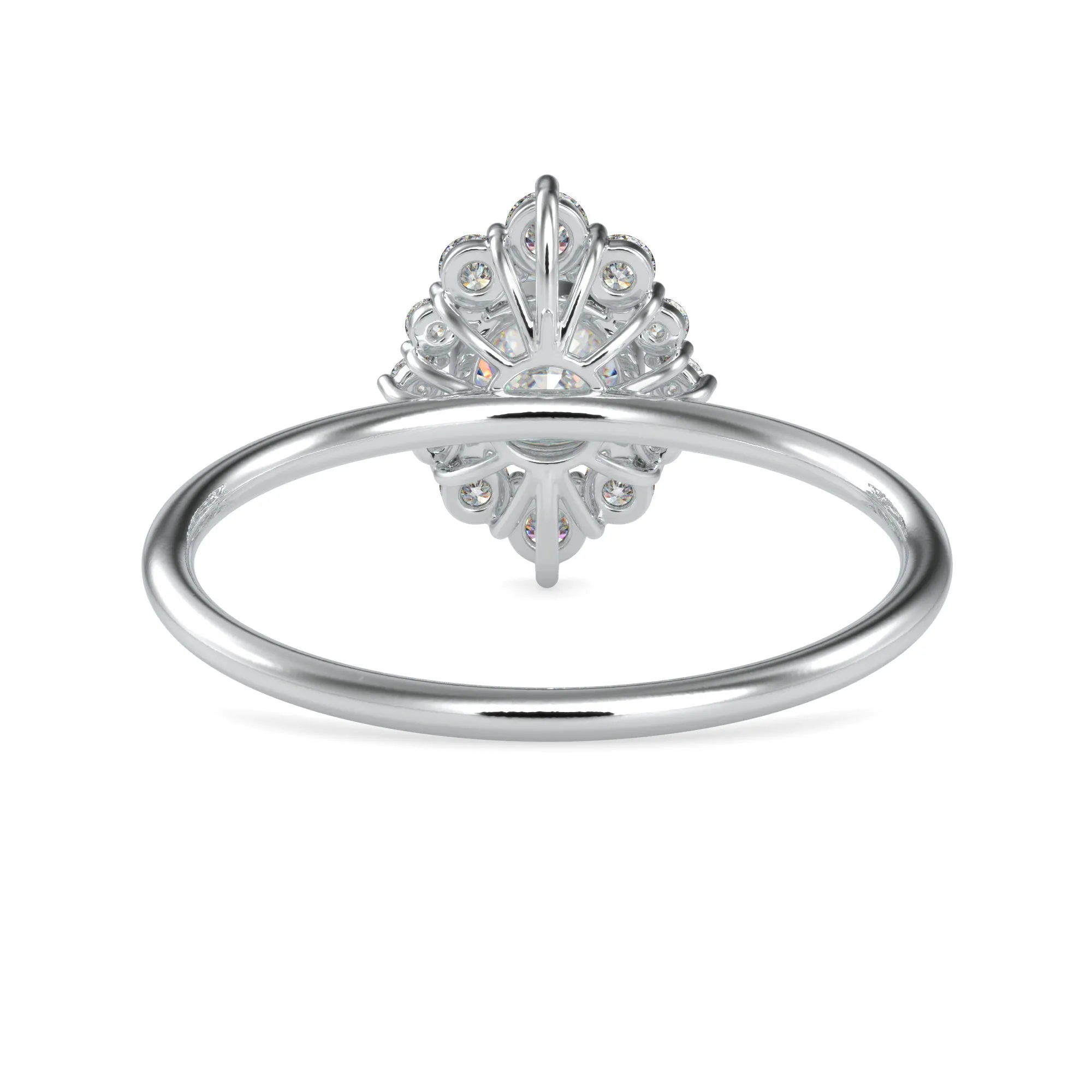 0.30cts. Solitaire Platinum Diamond Halo Engagement Ring JL PT 0662-A