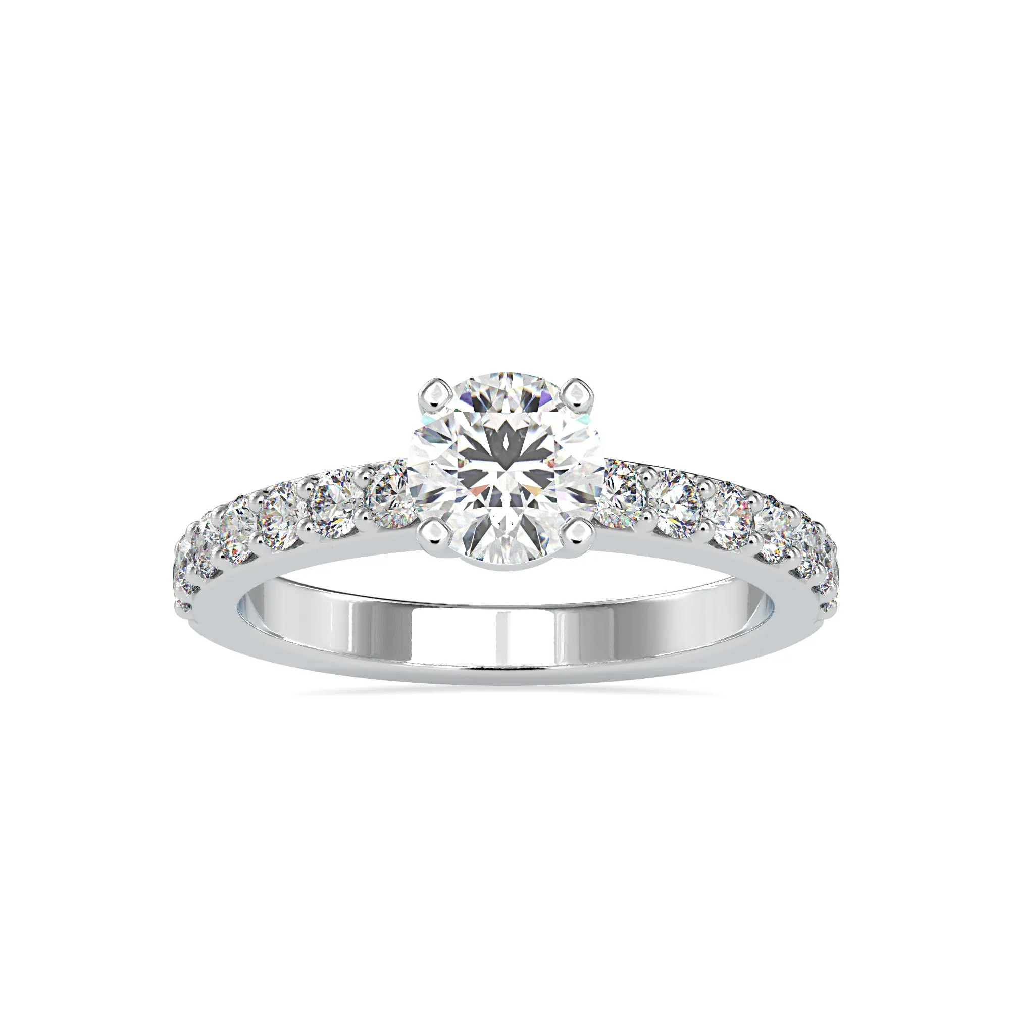0.30cts. Solitaire Platinum Diamond Shank Engagement Ring JL PT 0169