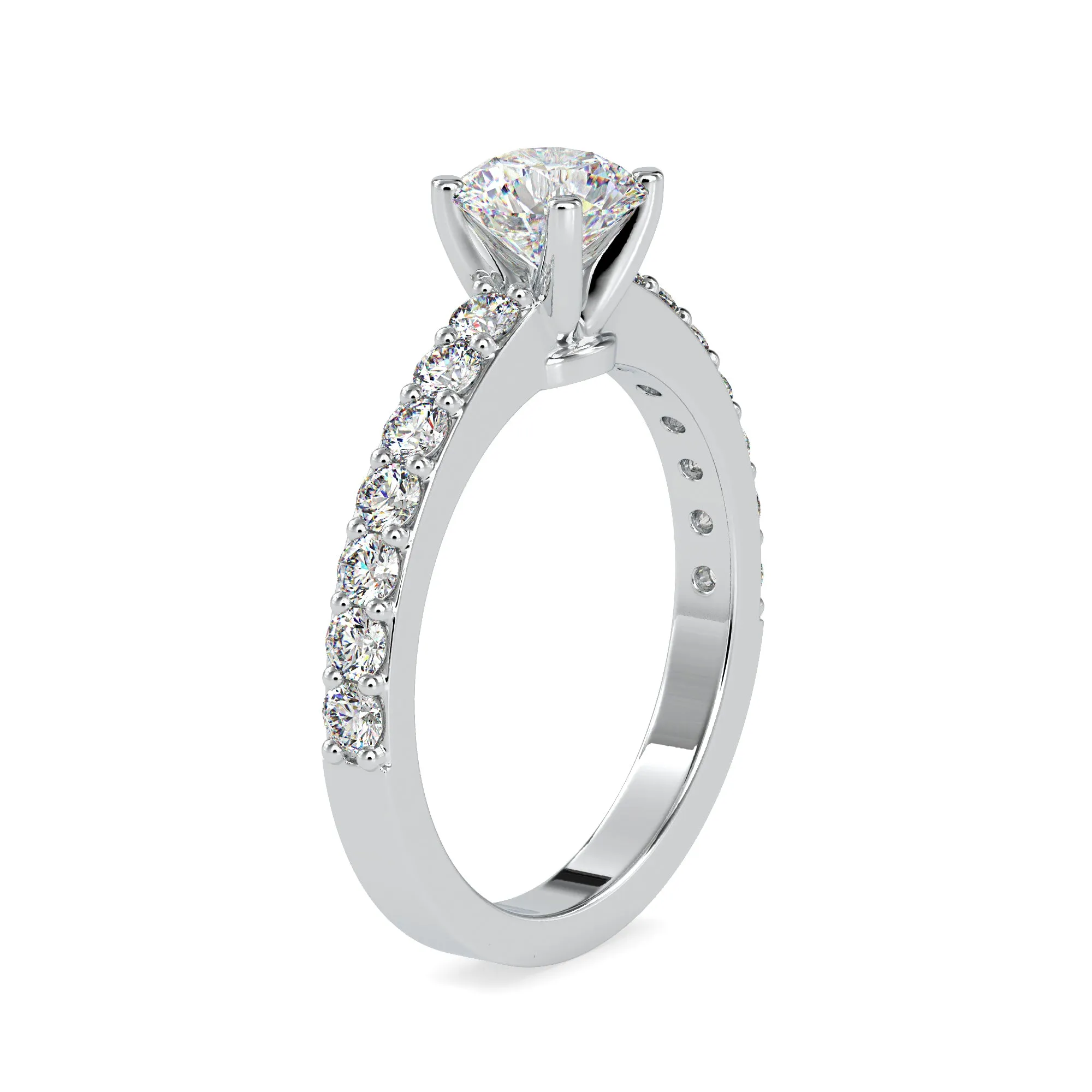 0.30cts. Solitaire Platinum Diamond Shank Engagement Ring JL PT 0169