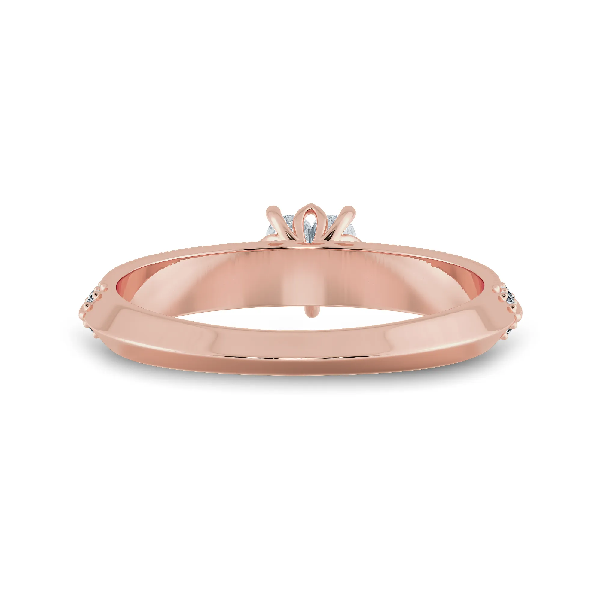 0.50cts. Heart Cut Solitaire Diamond Split Shank 18K Rose Gold Ring JL AU 1189R-A