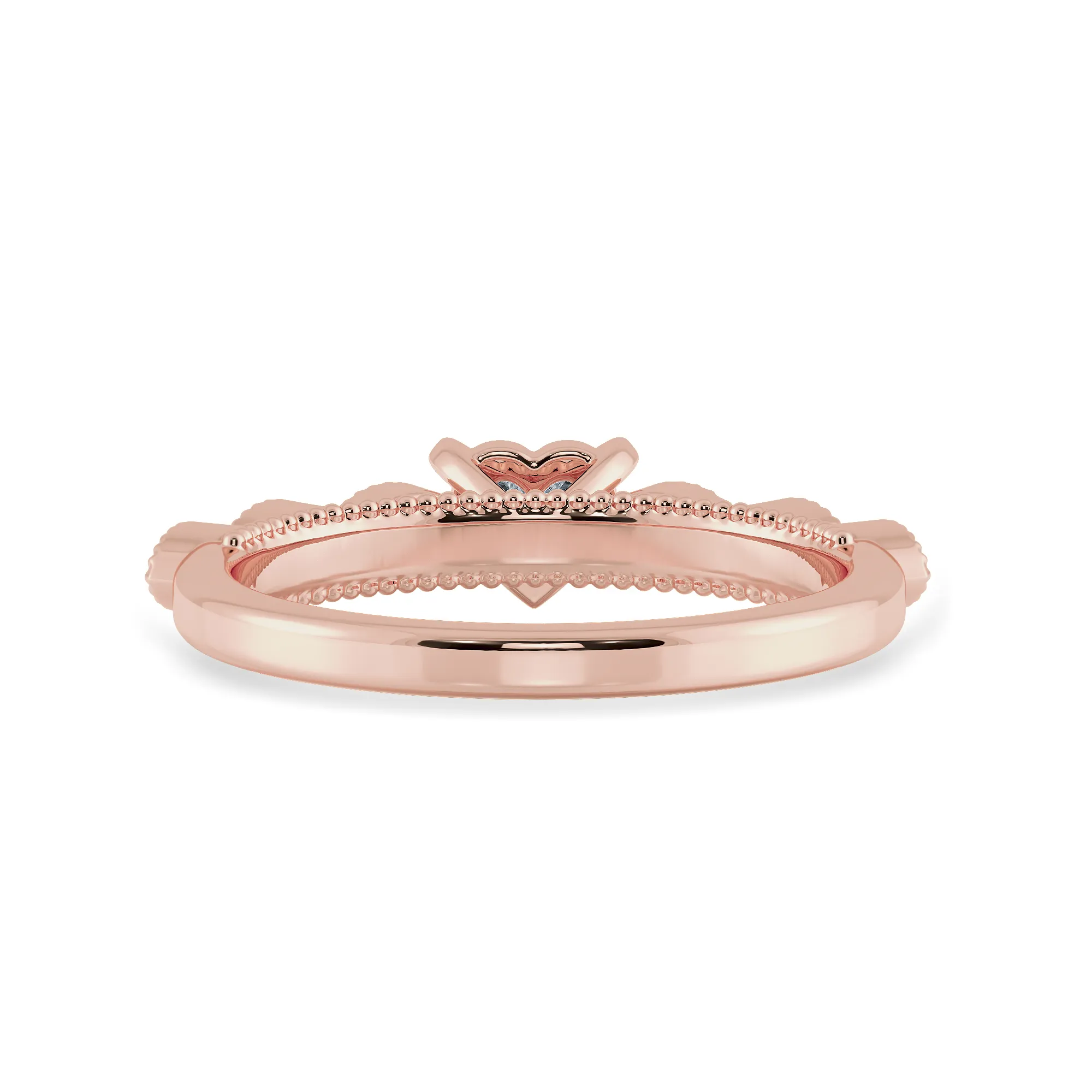 0.50cts. Heart Cut Solitaire with Marquise Cut Diamond Accents 18K Rose Gold Ring JL AU 2016R-A