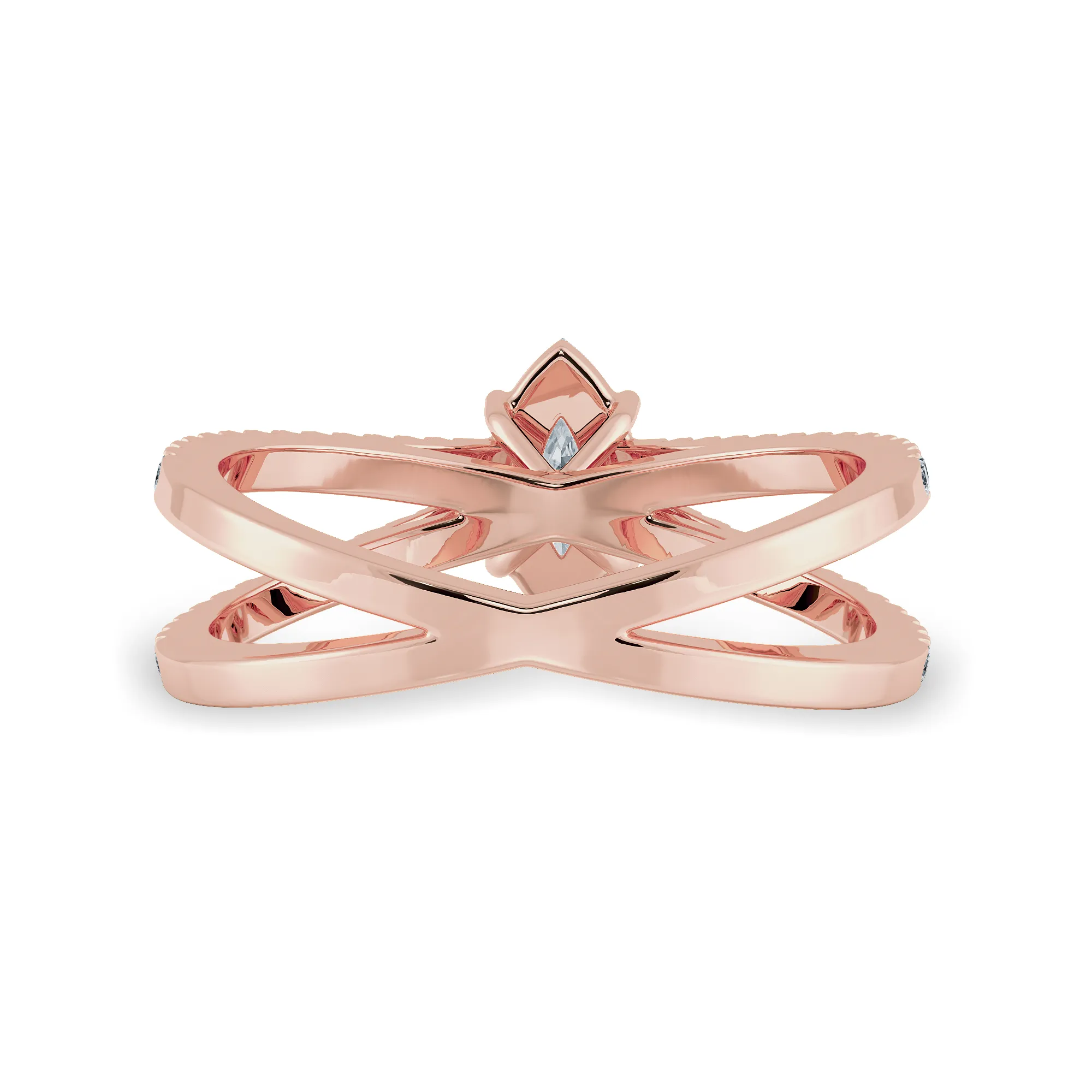 0.50cts. Marquise Cut Solitaire Diamond Split Shank 18K Rose Gold Ring JL AU 1176R-A