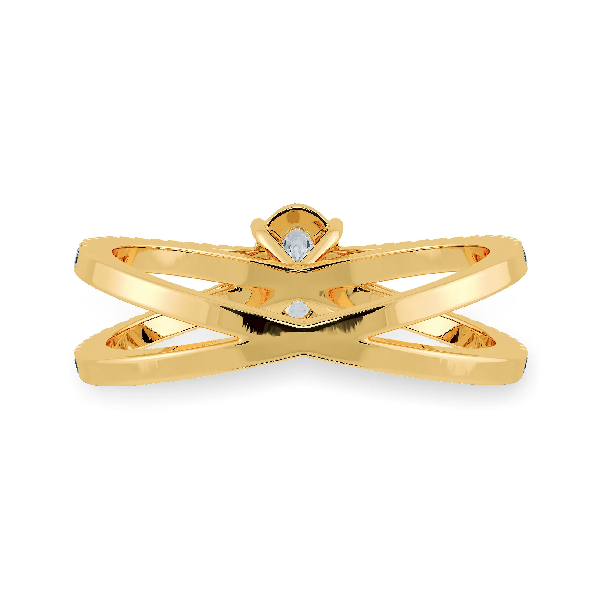 0.50cts. Oval Cut Solitaire Diamond Split Shank 18K Yellow Gold Ring JL AU 1174Y-A