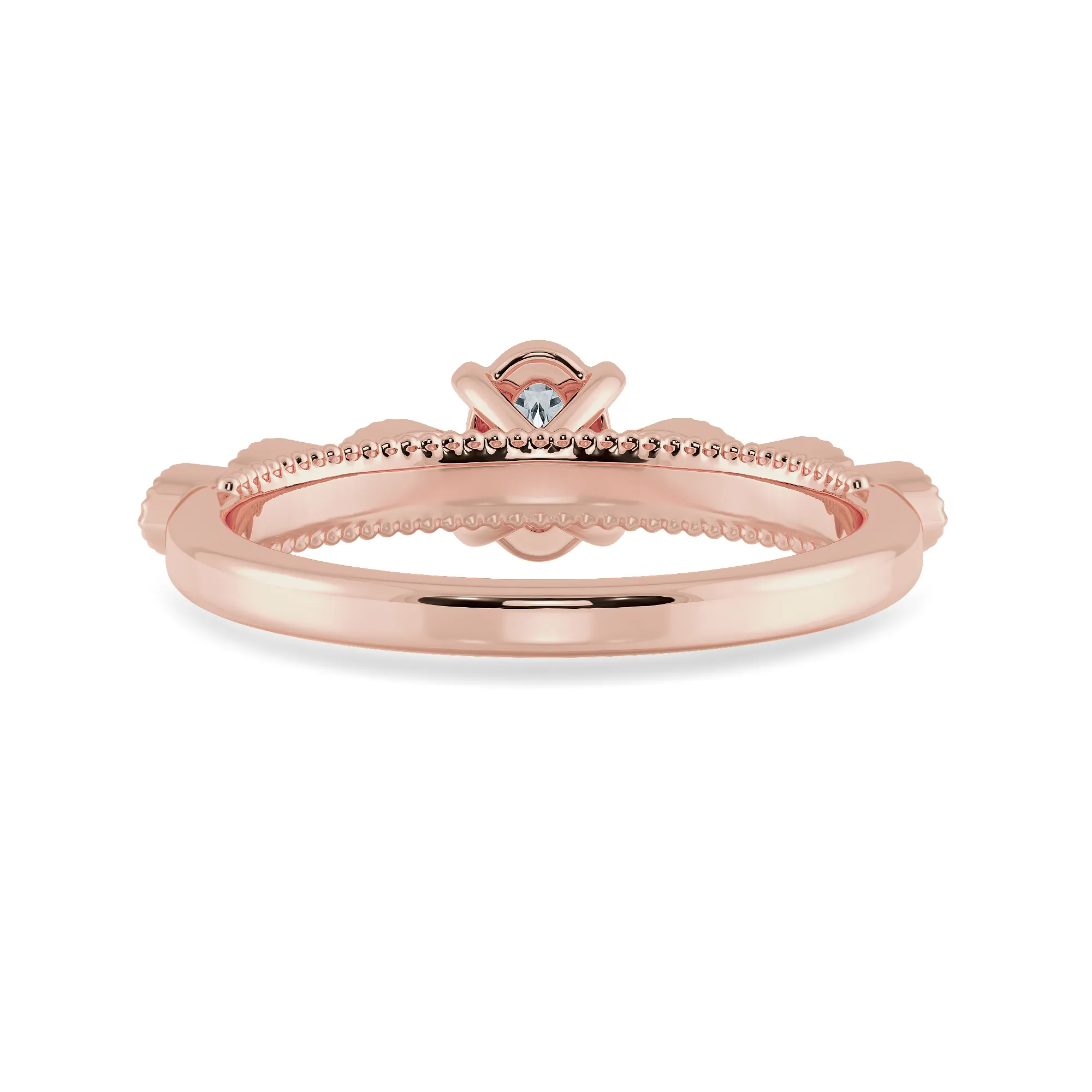 0.50cts. Oval Cut Solitaire with Marquise Cut Diamond Accents 18K Rose Gold Ring JL AU 2017R-A