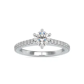 0.50cts. Solitaire Platinum Diamond Shank Engagement Ring JL PT 0028