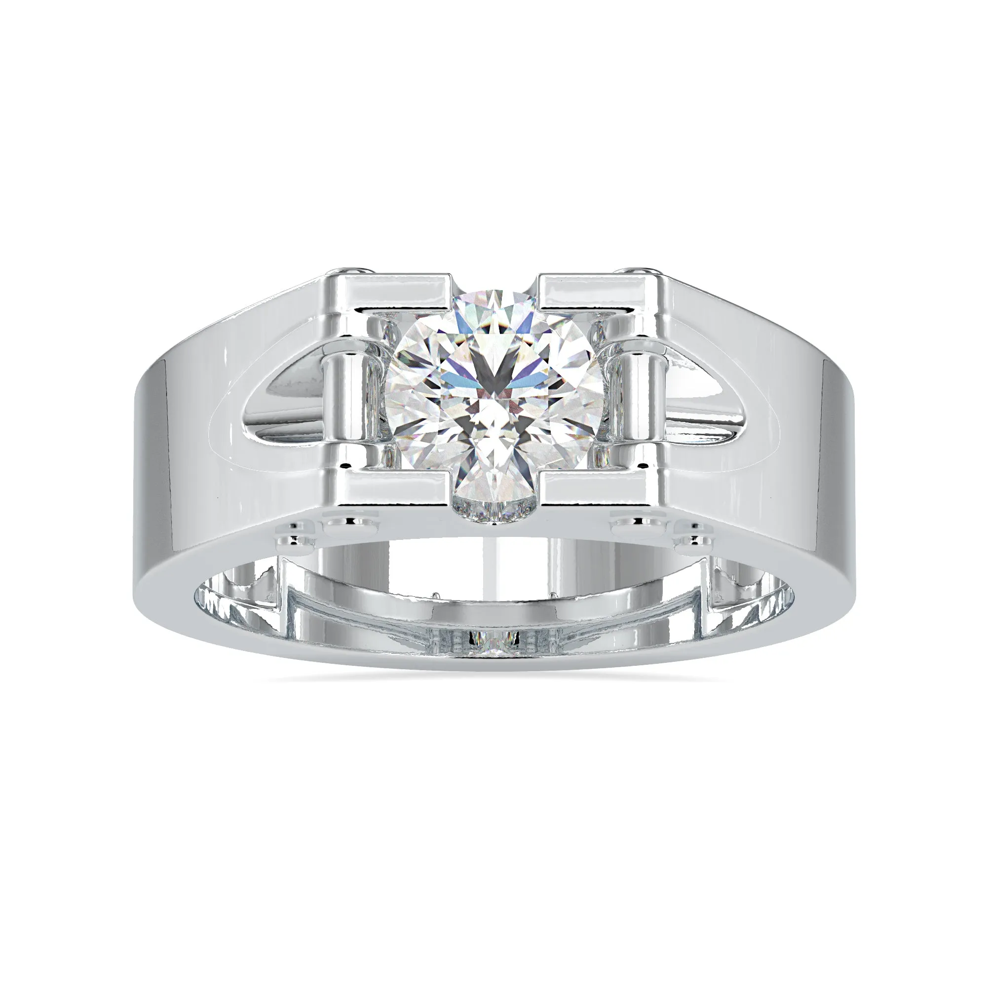 0.50cts. Solitaire Platinum Engagement Ring for Men JL PT 0195