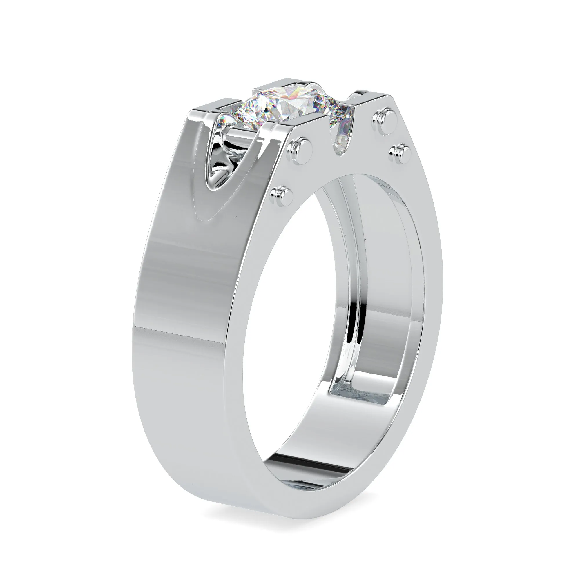 0.50cts. Solitaire Platinum Engagement Ring for Men JL PT 0195