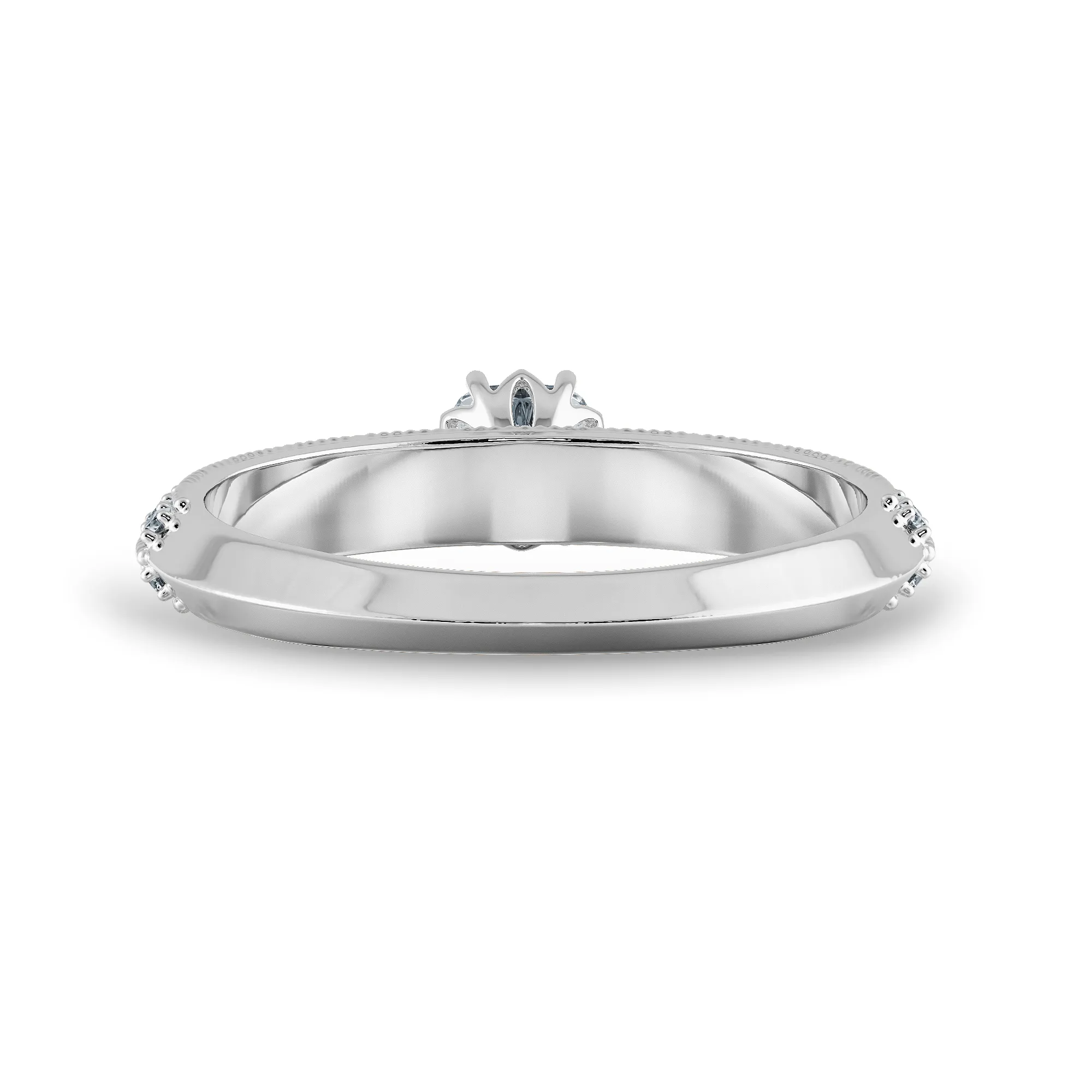 0.70cts. Cushion Cut Solitaire Diamond Split Shank Platinum Engagement Ring JL PT 1187-B