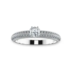 0.70cts. Cushion Cut Solitaire Diamond Split Shank Platinum Engagement Ring JL PT 1187-B