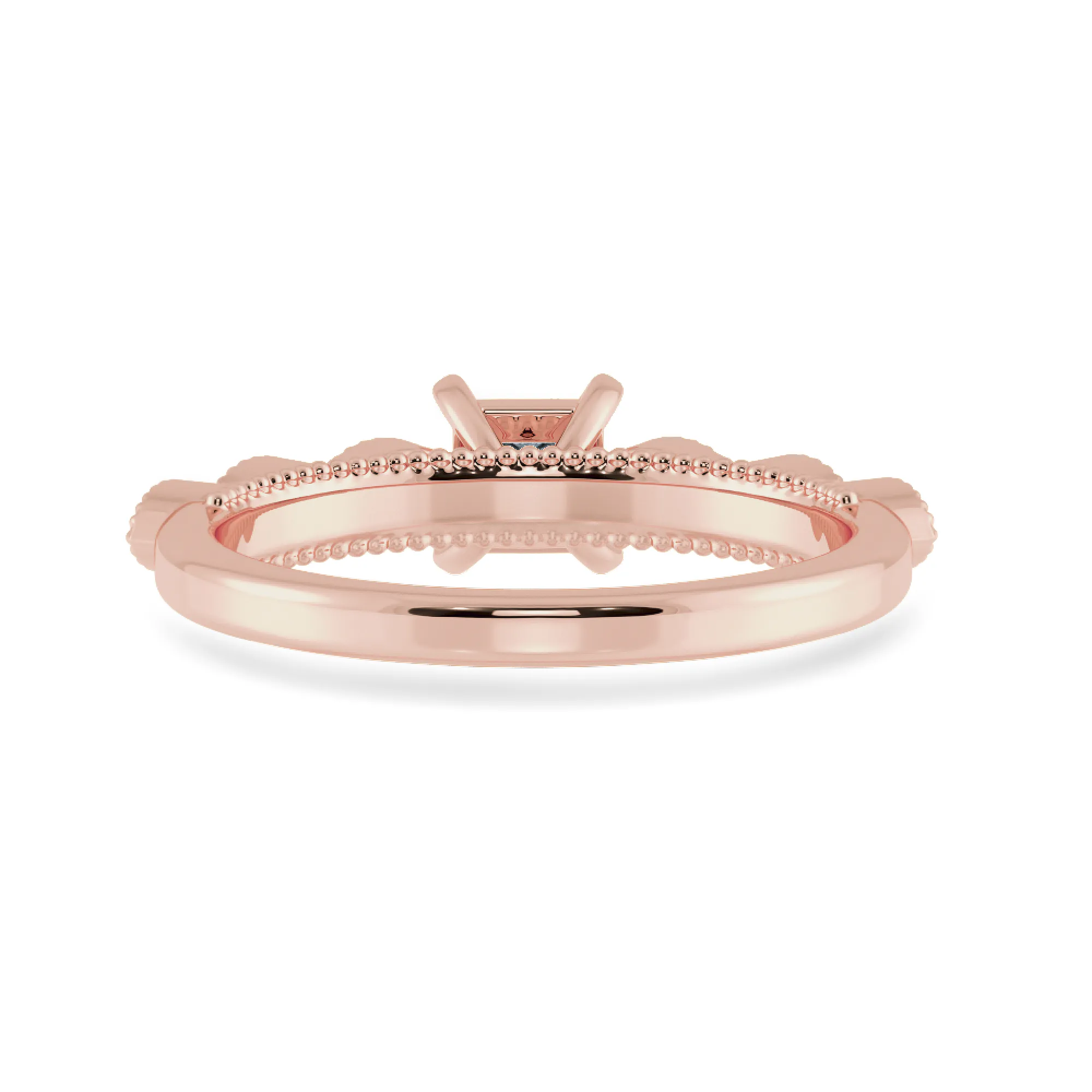 0.70cts. Princess Cut Solitaire with Marquise Diamond Accents 18K Rose Gold Ring JL AU 2012R-B