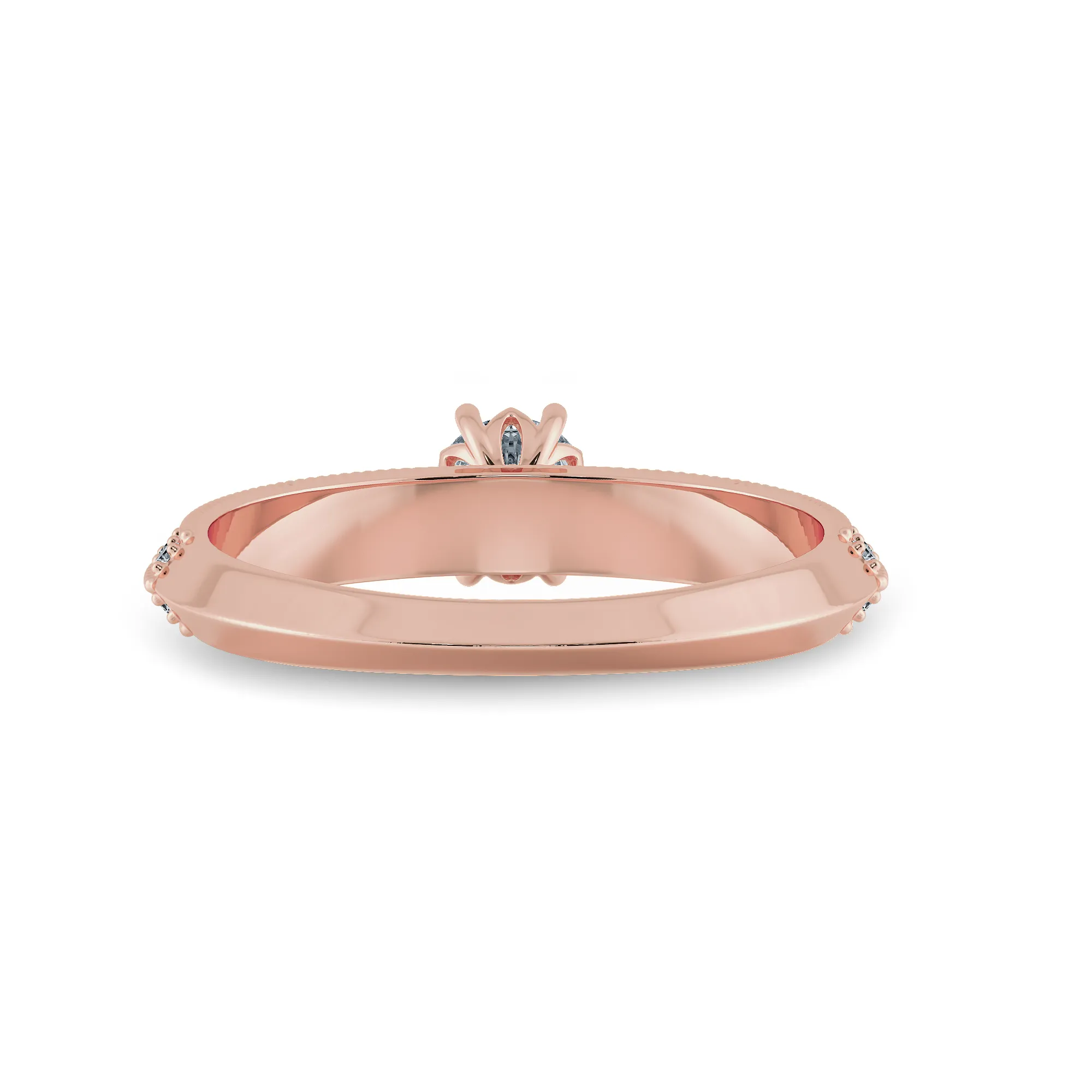 0.70cts. Solitaire Diamond Split Shank 18K Rose Gold Ring JL AU 1185R-B