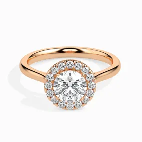 1-Carat Solitaire Diamond Shank 18K Rose Gold Ring JL AU 19021R-C
