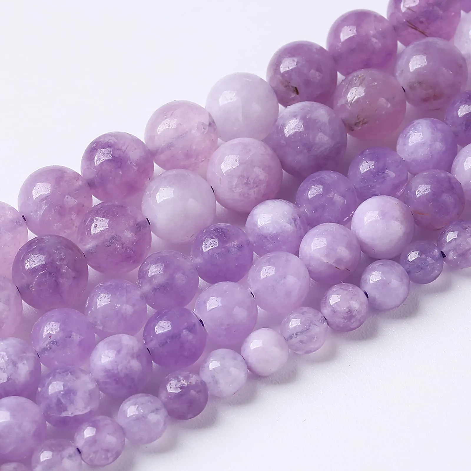 10mm 37pcs Natural Lavender Amethyst Beads Round Loose Gemstone Crystal Energy Healing Power Stone Beads for Jewelry Making DIY Bracelet 15 Inch 10mm