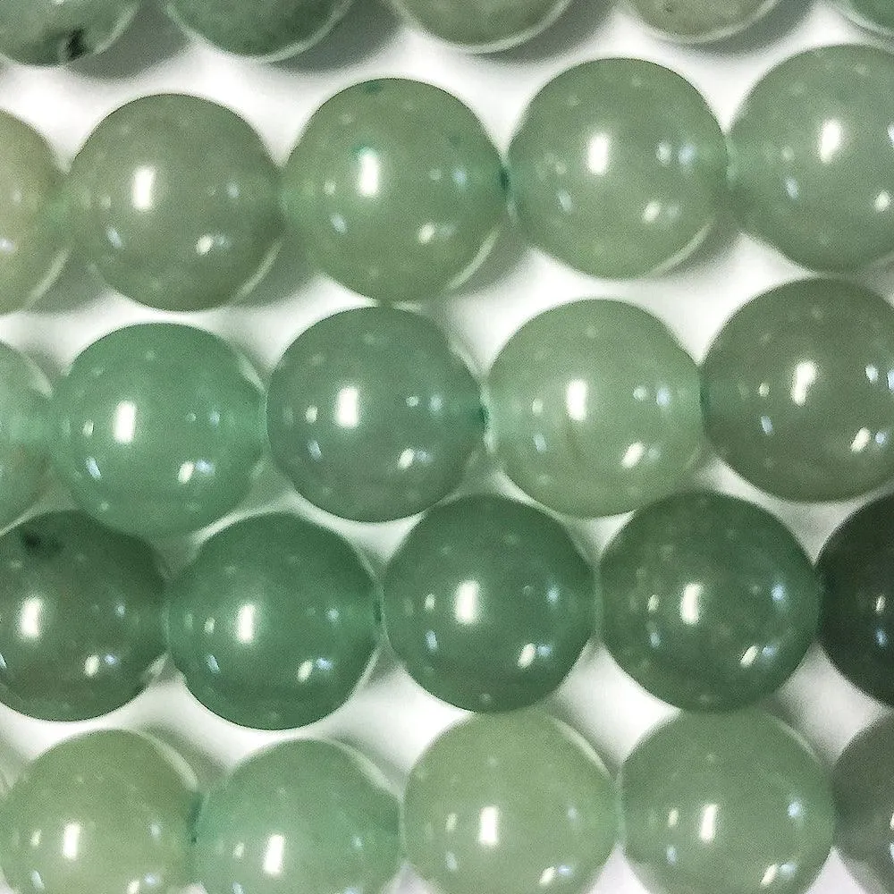 10mm Round Grade A Gemstone Beads - Green Aventurine (Pack of 10)