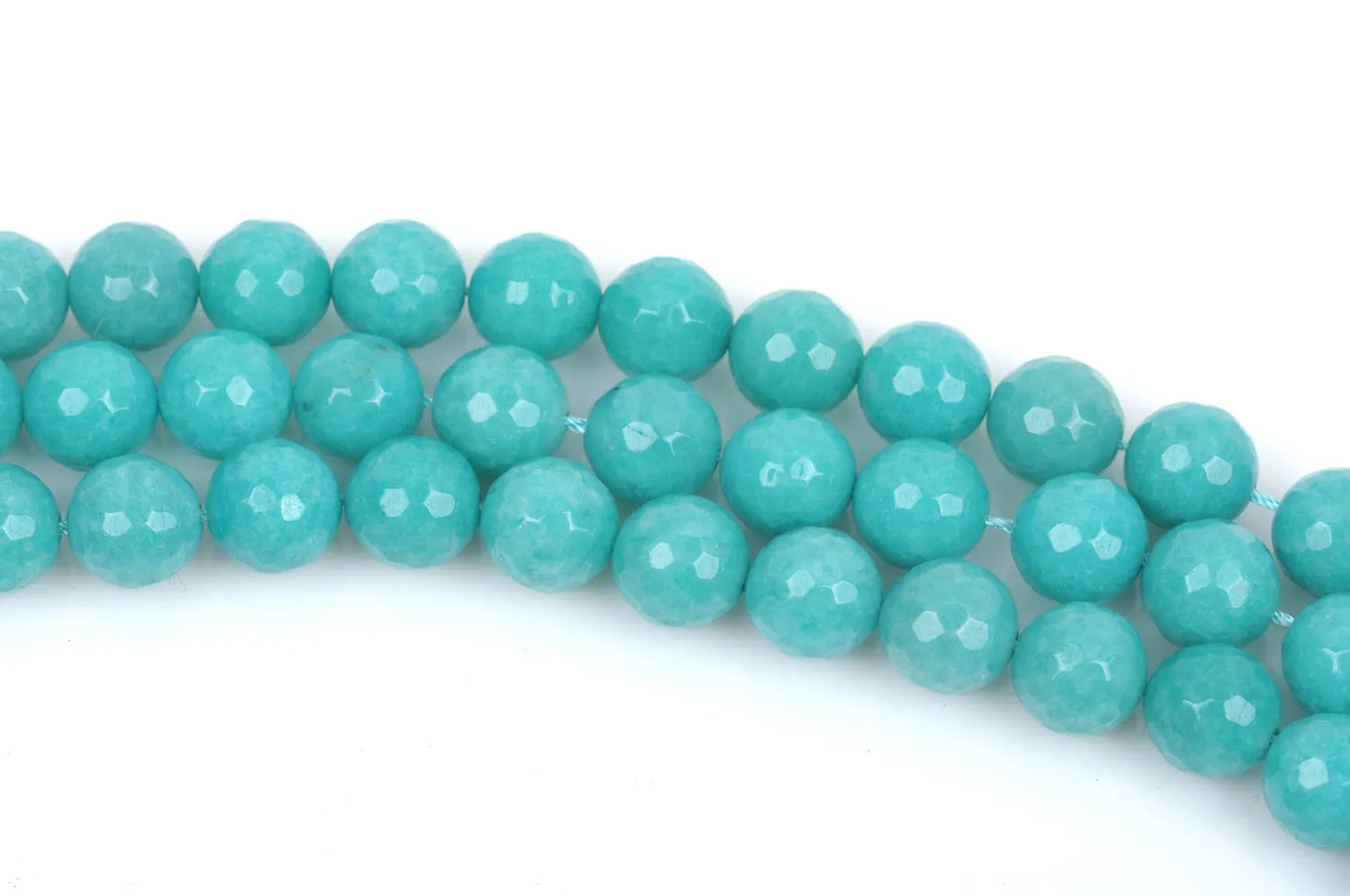 10mm TURQUOISE Blue Green JADE Beads, Round Gemstone Beads, Faceted, full strand, about 39 beads, gjd0159