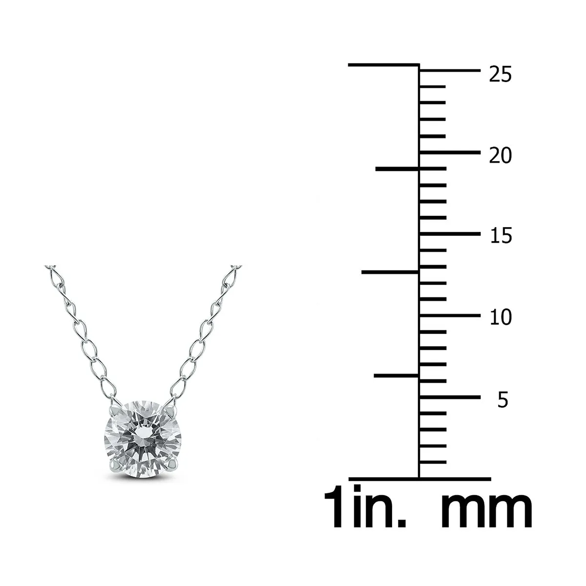 1/2 Carat Floating Round Diamond Solitaire Necklace in 14K White Gold