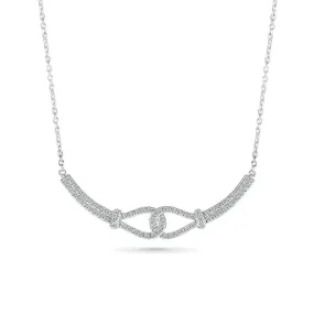 1/2ctw Diamond Interlink Curved Bar White Gold Necklace
