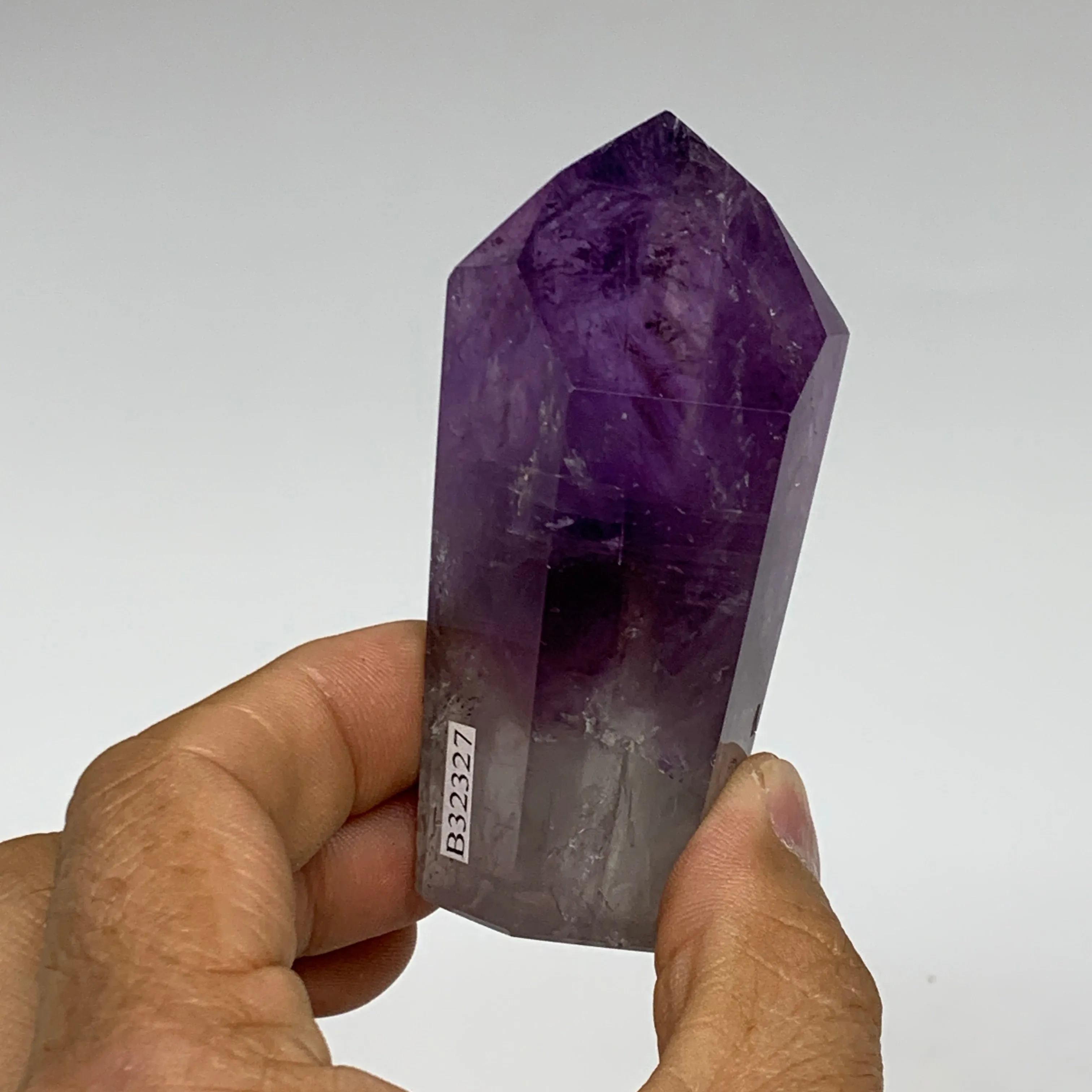 134.2g, 3.1"x1.4"x1.2", Natural Amethyst Tower Point Obelisk @Brazil, B32327