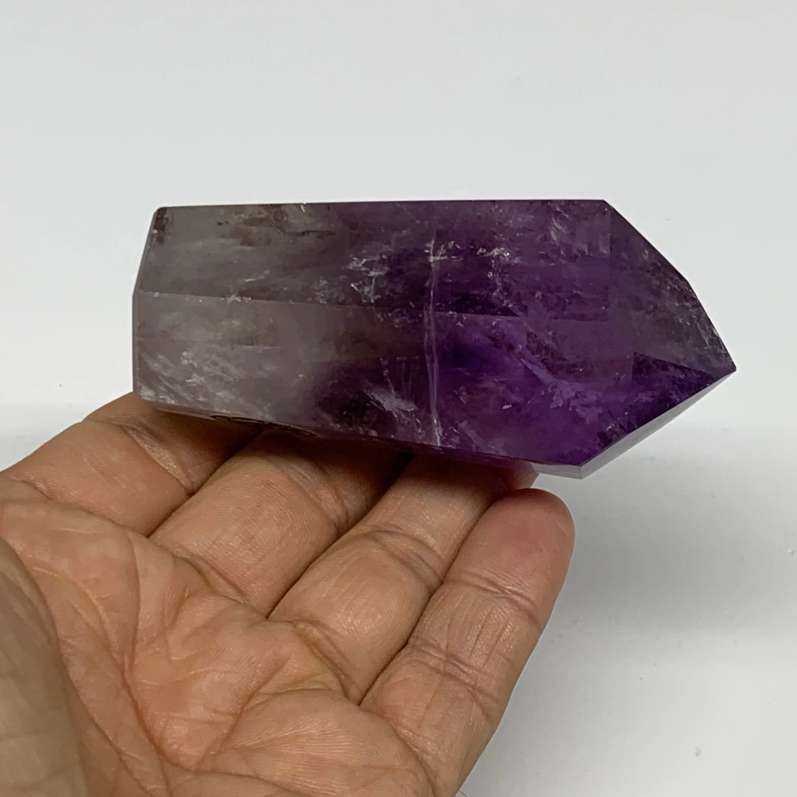 134.2g, 3.1"x1.4"x1.2", Natural Amethyst Tower Point Obelisk @Brazil, B32327