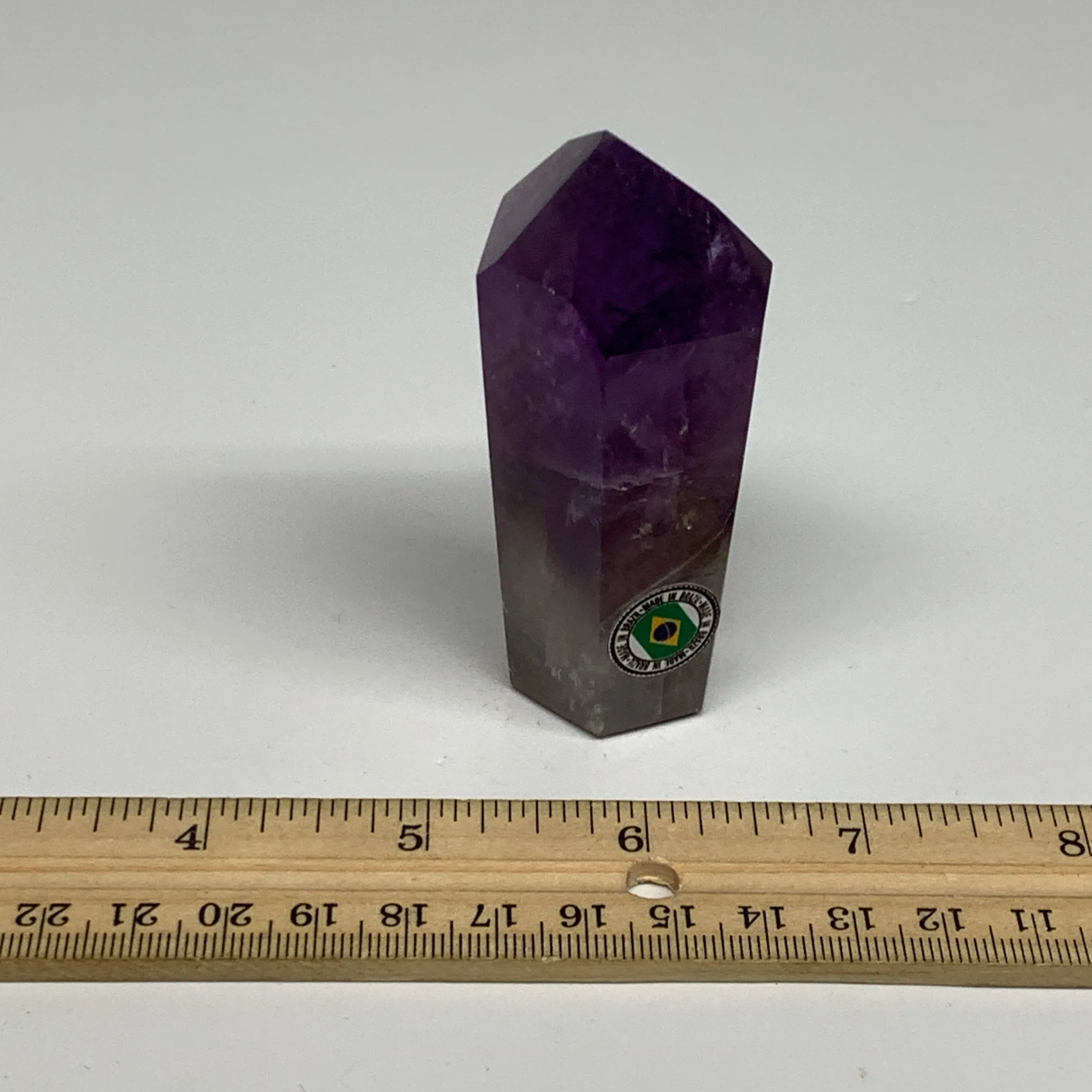 134.2g, 3.1"x1.4"x1.2", Natural Amethyst Tower Point Obelisk @Brazil, B32327