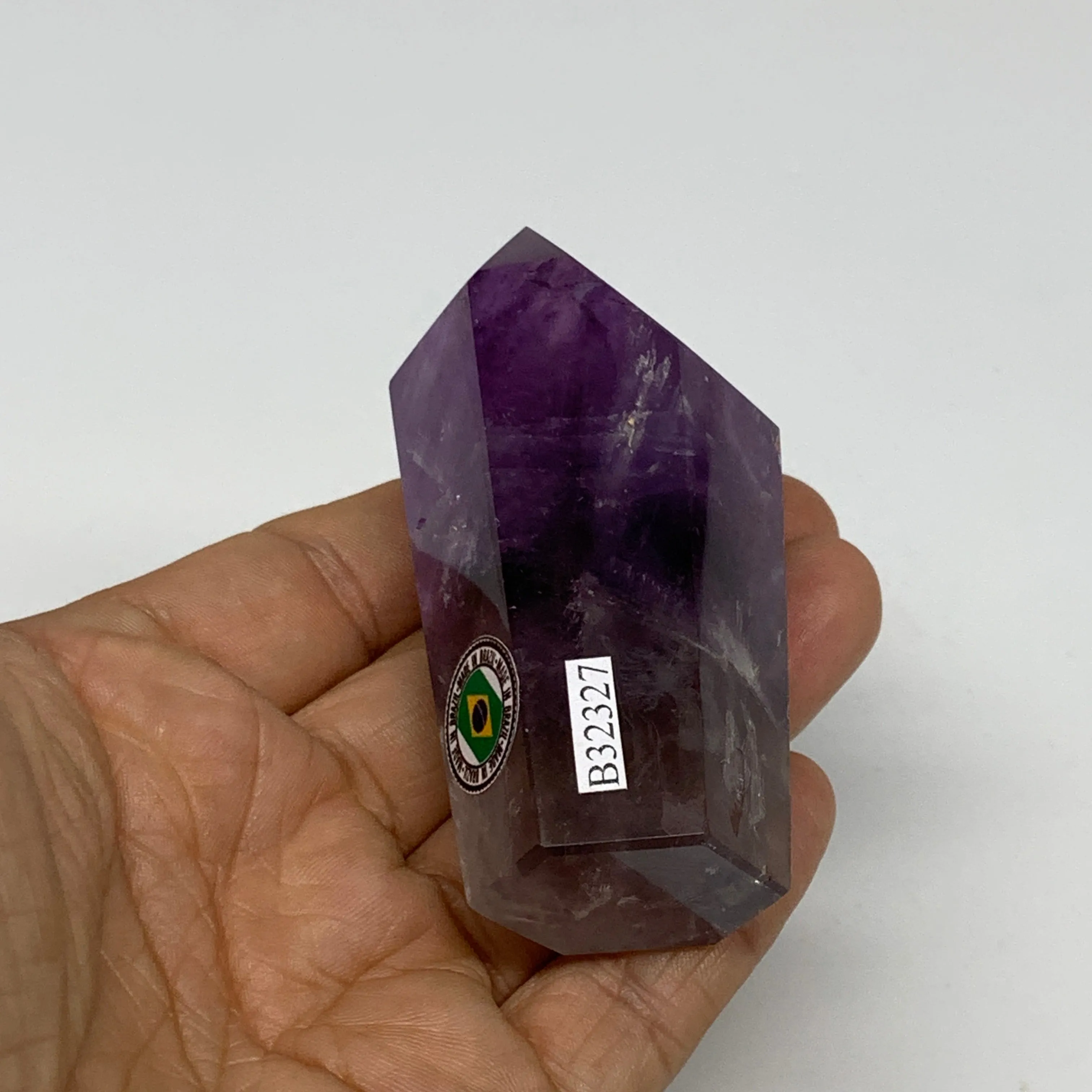 134.2g, 3.1"x1.4"x1.2", Natural Amethyst Tower Point Obelisk @Brazil, B32327