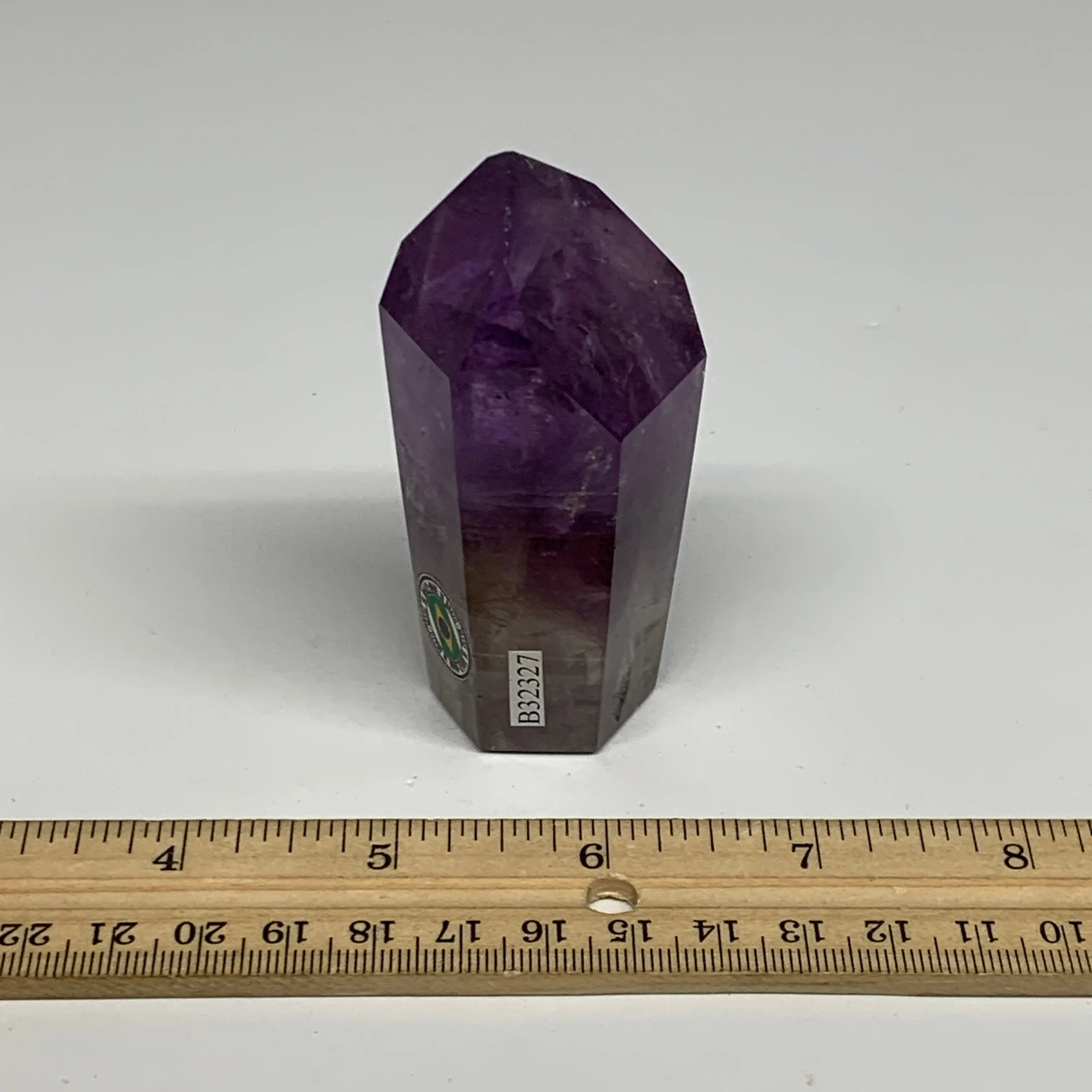 134.2g, 3.1"x1.4"x1.2", Natural Amethyst Tower Point Obelisk @Brazil, B32327