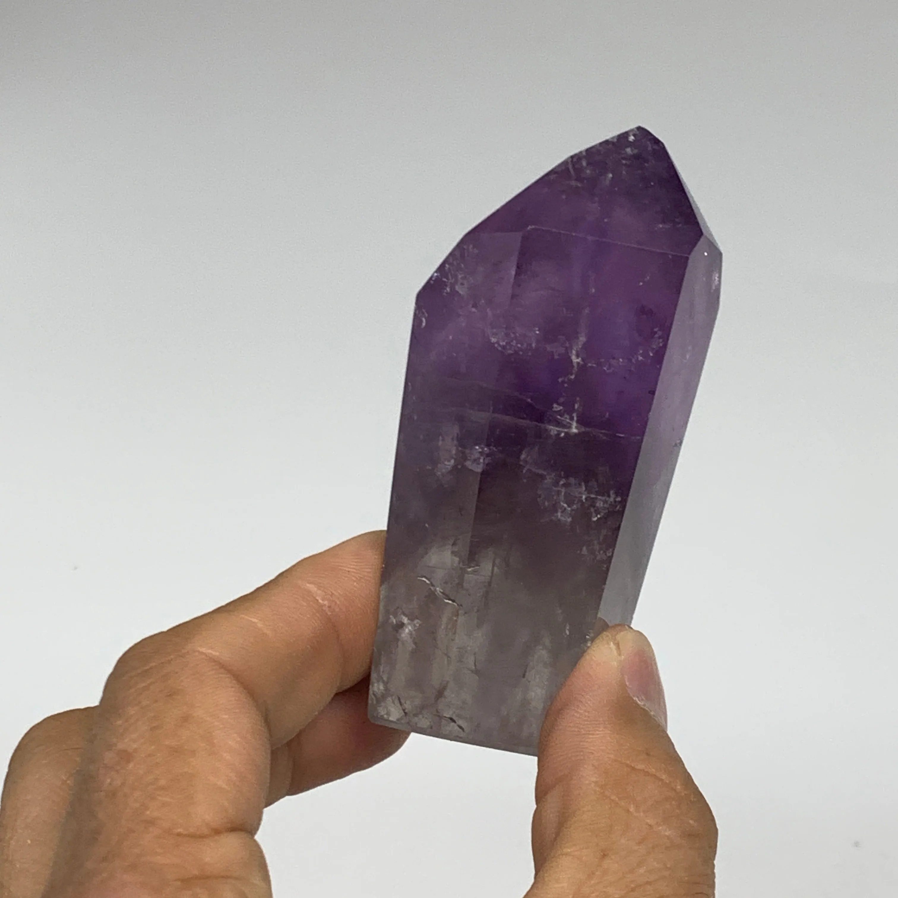 134.2g, 3.1"x1.4"x1.2", Natural Amethyst Tower Point Obelisk @Brazil, B32327