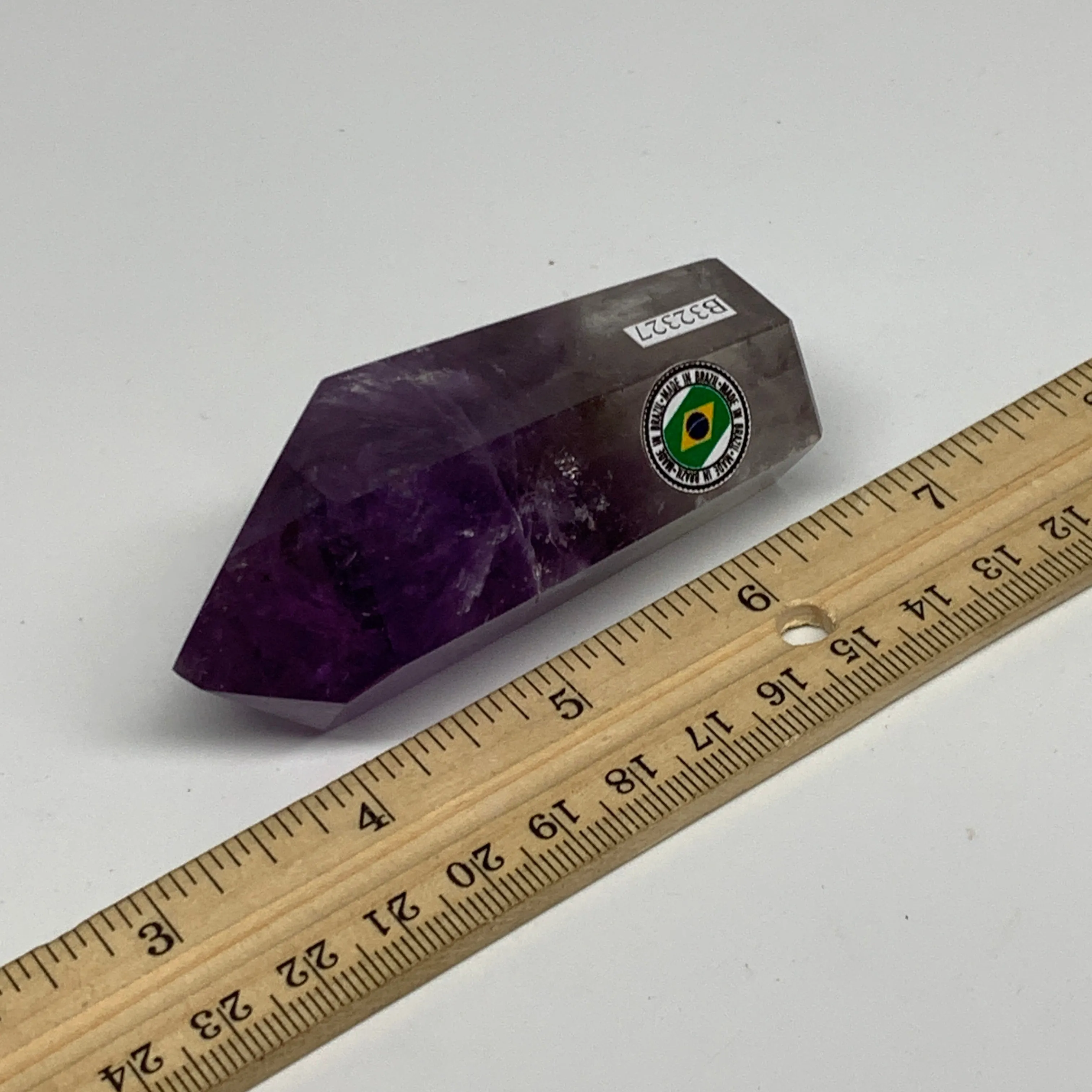134.2g, 3.1"x1.4"x1.2", Natural Amethyst Tower Point Obelisk @Brazil, B32327