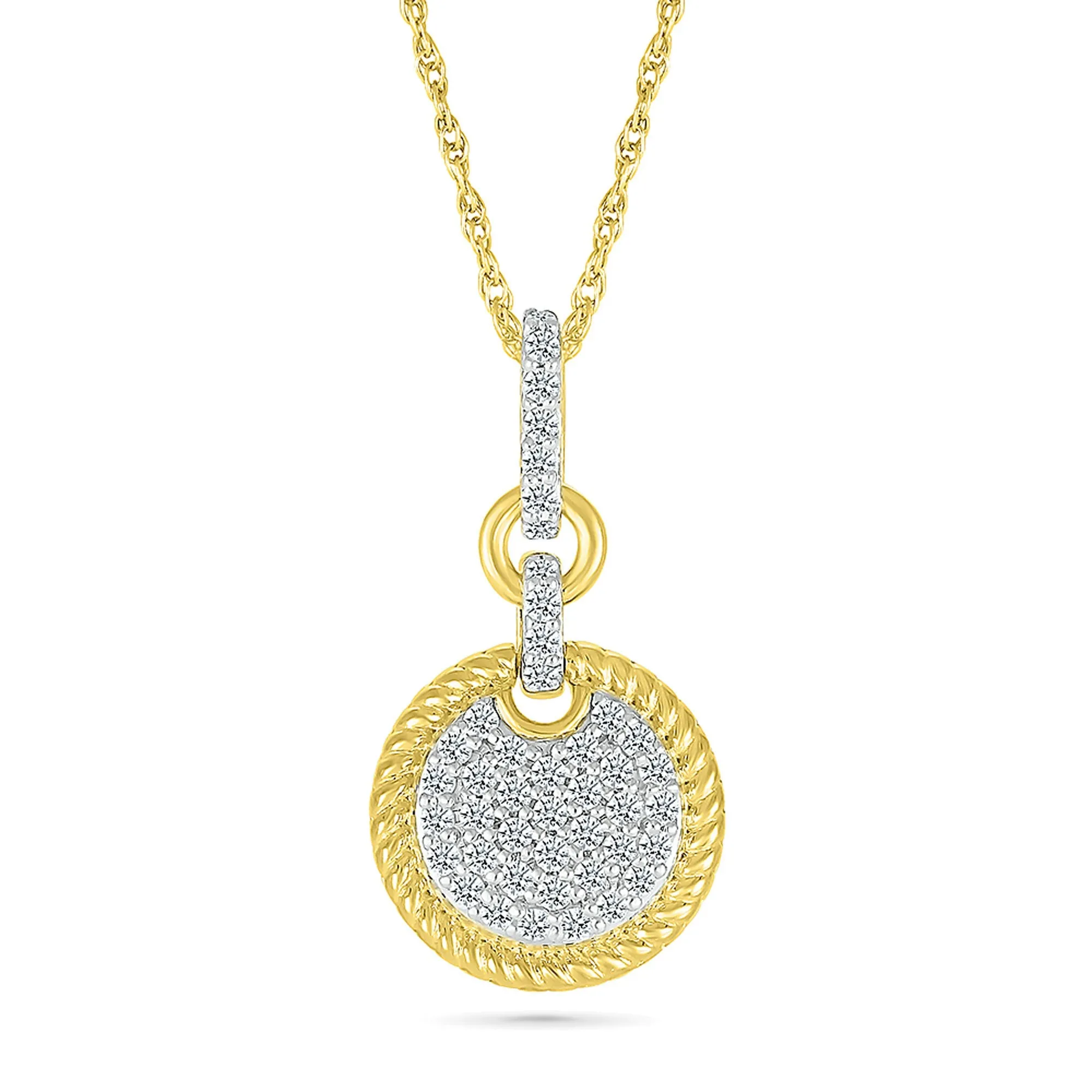1/3ctw Diamond Yellow Gold Pendant Necklace