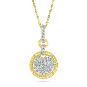 1/3ctw Diamond Yellow Gold Pendant Necklace