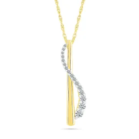 1/4ctw Diamond Yellow Gold Pendant Necklace