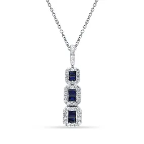 14K 0.31CT DIAMOND SAPPHIRE PENDANT