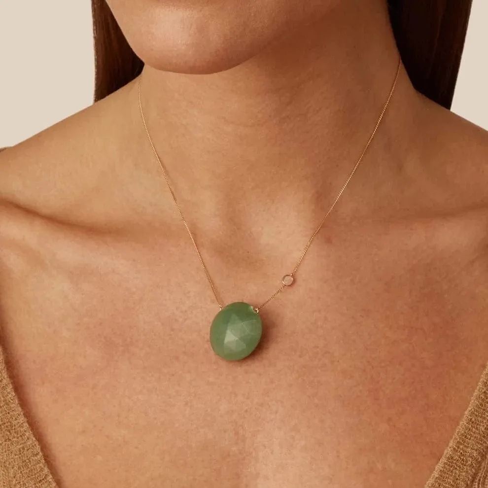 14k Green Aventurine Bonbon Necklace