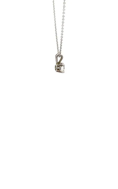 14K WHITE GOLD SOLITAIRE DIAMOND NECKLACE G13727