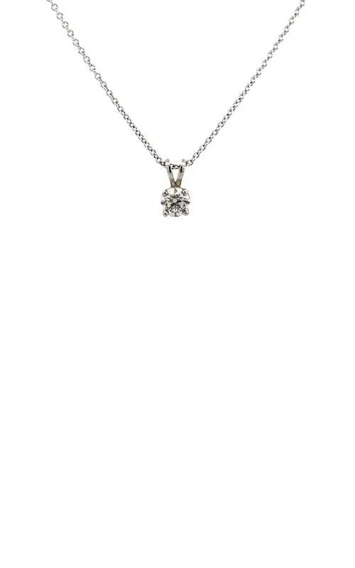 14K WHITE GOLD SOLITAIRE DIAMOND NECKLACE G13727