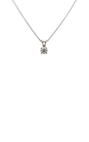 14K WHITE GOLD SOLITAIRE DIAMOND NECKLACE G13727