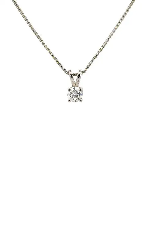 14K WHITE GOLD SOLITAIRE DIAMOND PENDANT  G15785