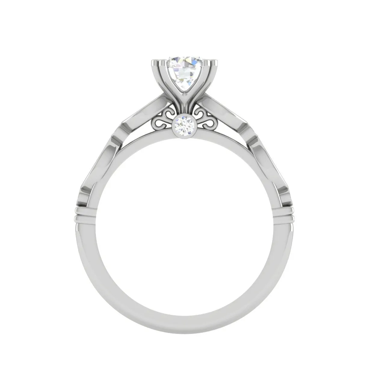 1.50-Carat Lab Grown Solitaire Diamond Accents Platinum Ring JL PT RV RD LG G 120-C