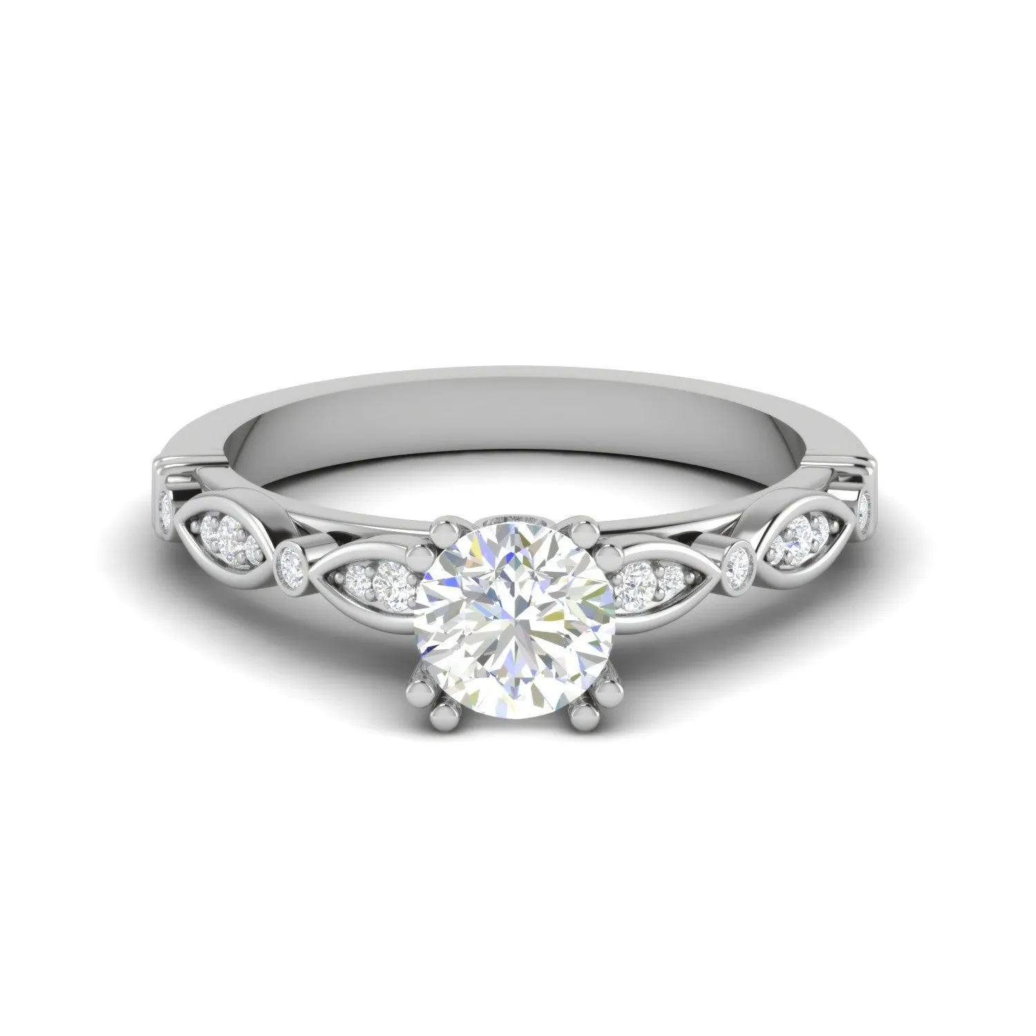 1.50-Carat Lab Grown Solitaire Diamond Accents Platinum Ring JL PT RV RD LG G 120-C