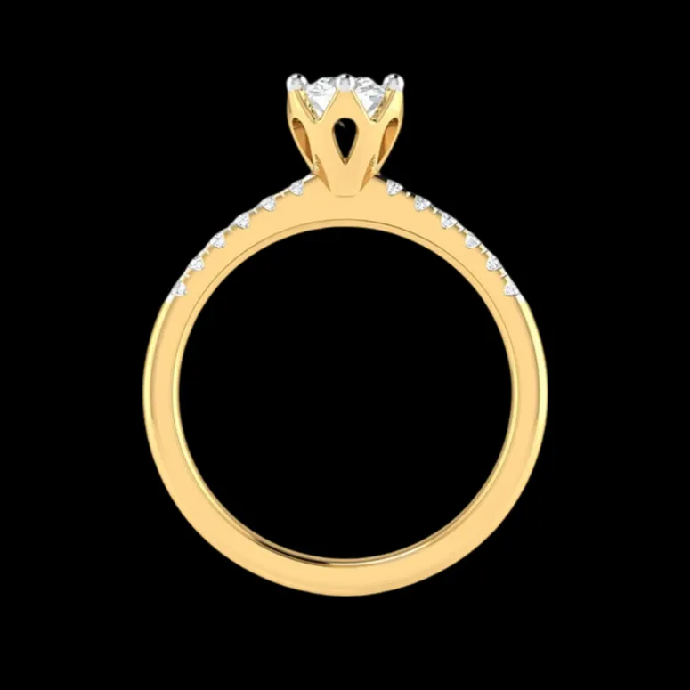 1.50-Carat Lab Grown Solitaire Diamond Shank Yellow Gold Ring JL AU LG G 105Y-D