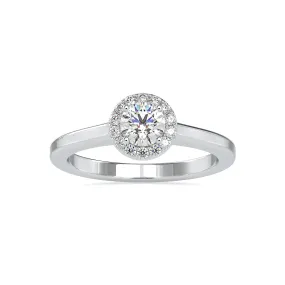 1.50-Carat Lab Grown Solitaire Single Halo Diamond Platinum Engagement Ring JL PT LG G 0200-C
