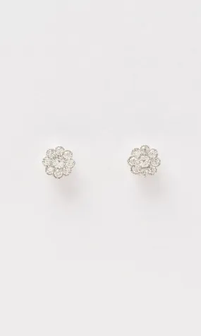 18K WG 0.60ct TDW Diamond Cluster Stud Earrings