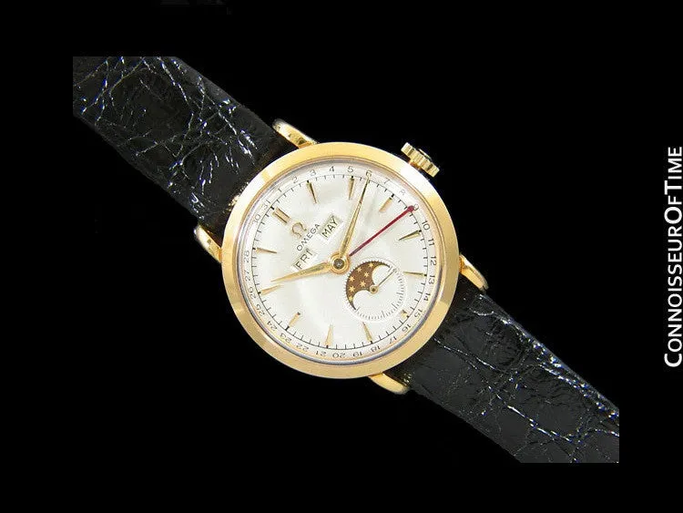 1948 Omega Cosmic Vintage Triple Date Watch with Moon Phase - 18K Gold