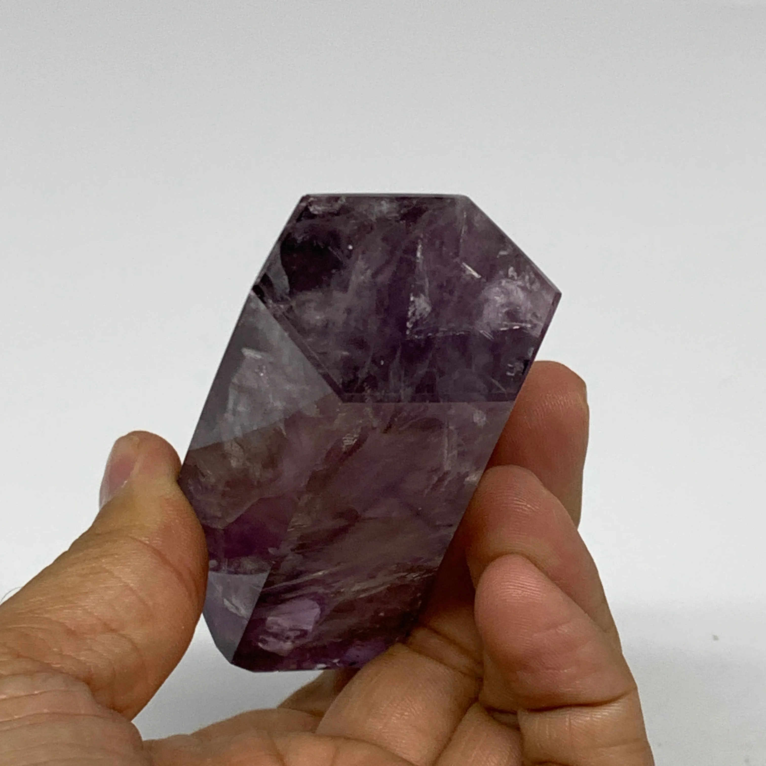 204.6g, 3.9"x1.6"x1.3", Natural Amethyst Tower Point Obelisk @Brazil, B32324
